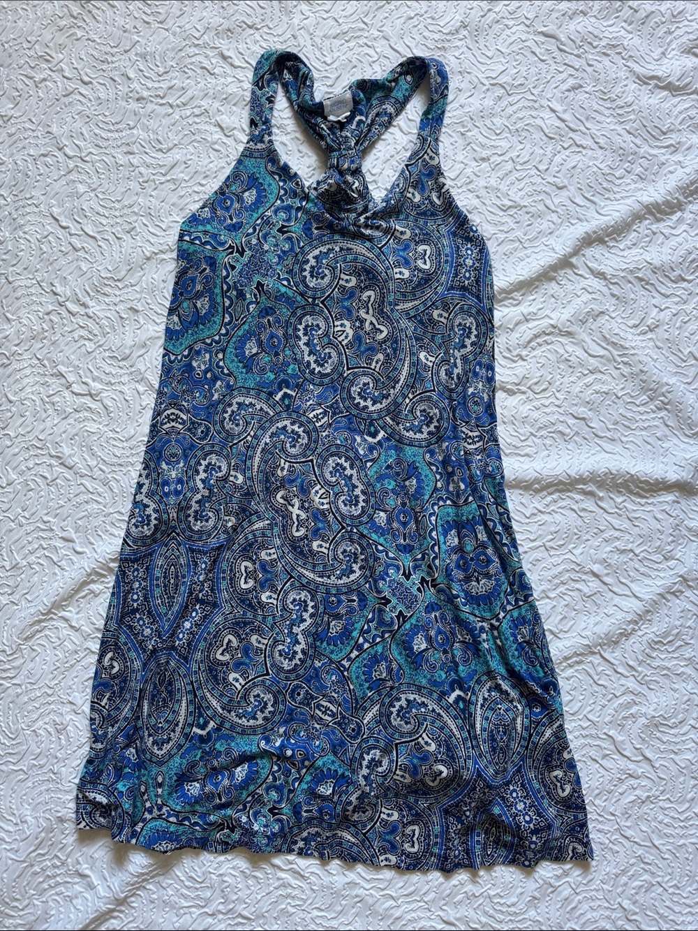 Sigrid Olsen Blue & Teal Paisley Halter Midi Dress